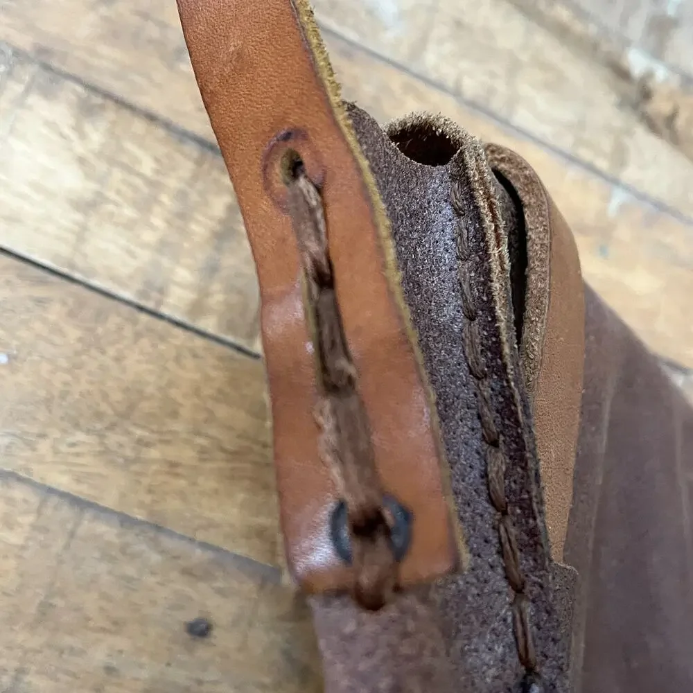 Vintage Style Leather Messenger Bag Handcrafted Adjustable Leather Strap Accent